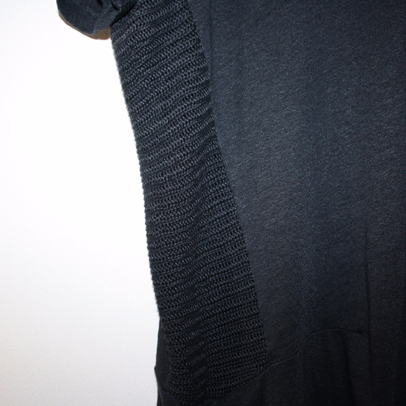 Zara Black Linen and Knit Trim Tunic - Picture 3 of 4